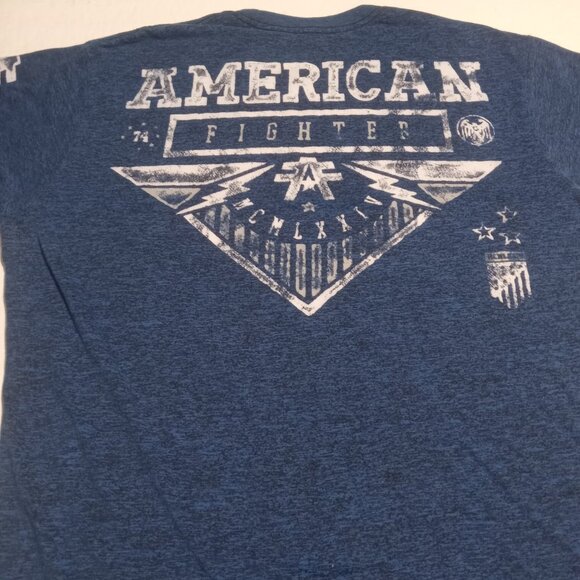 American Fighter Men's Short Sleeve T Shirt XXL Blue/White - Picture 2 of 8